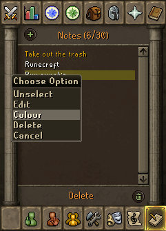 Notes Page Options