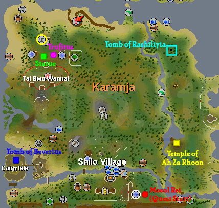 Shilo Village Karamja Map